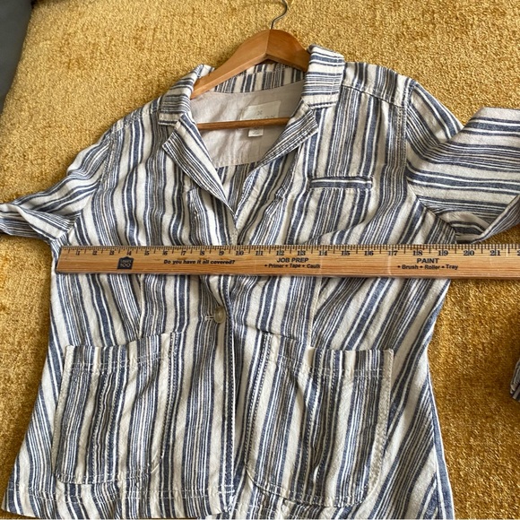 Linen One-Button Blazer Jacket Medium Petite - Picture 9 of 11